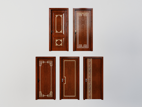 Neo-Chinese Style Flat Door Single Door