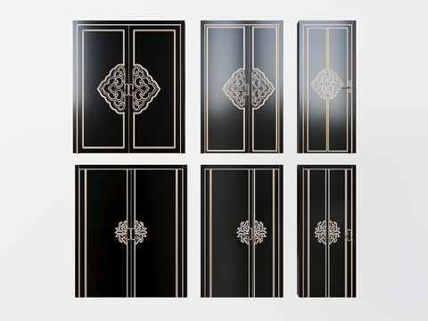 Neo-Chinese Style Flat Door Single Door