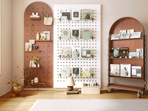 Modern Bookshelf Bookcase Hole Board Storage Rack