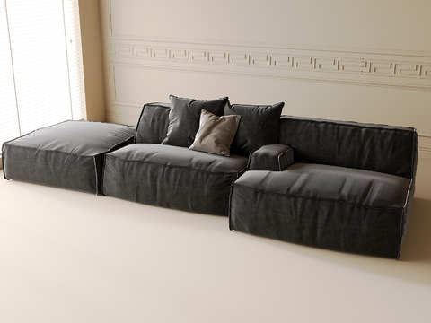 Modern fabric multi-person sofa