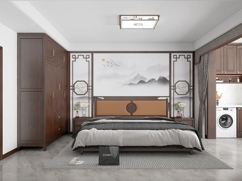 New Chinese-style master bedroom