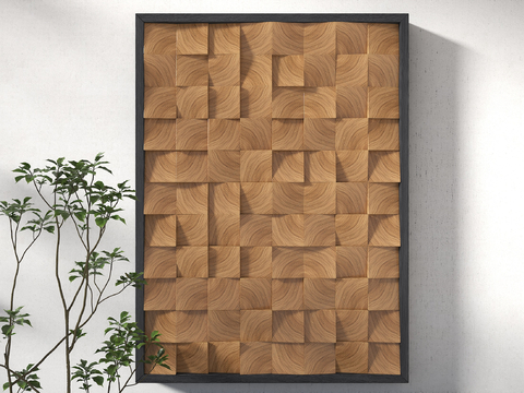 wood mosaic wood wall decoration