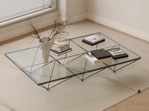 Nordic glass coffee table