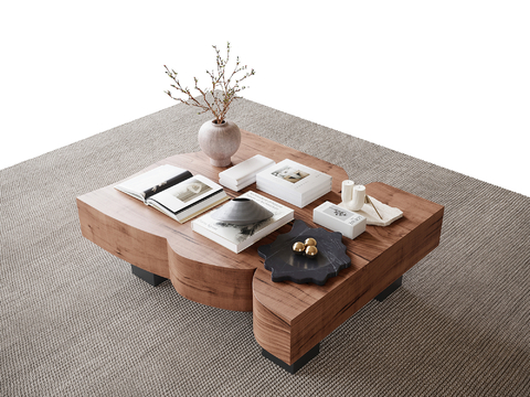 Modern solid wood coffee table