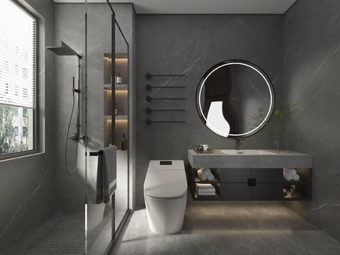 Advanced gray toilet bathroom