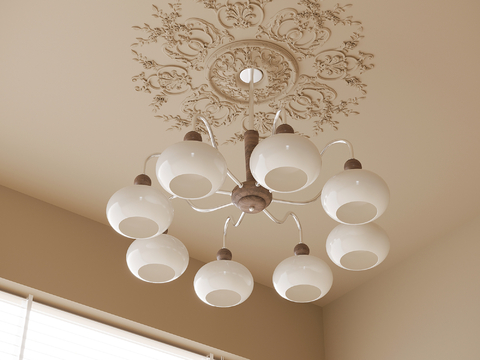 French multi-head chandelier