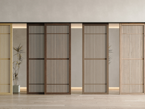 Japanese-style log-style sliding door sliding door