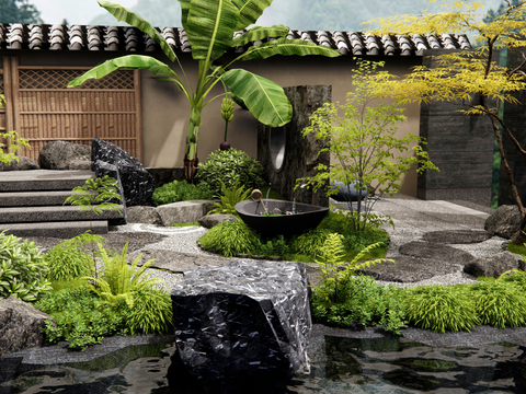 Japanese-style dry landscape Garden Landscape