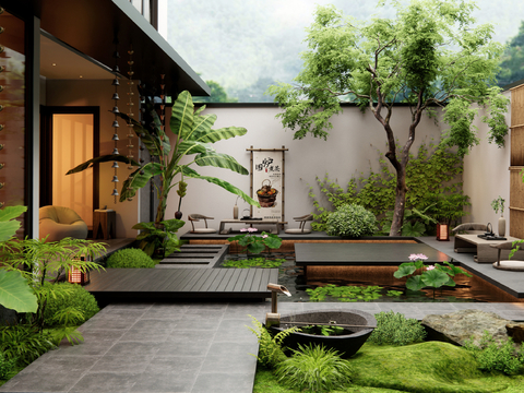 New Chinese Courtyard Garden