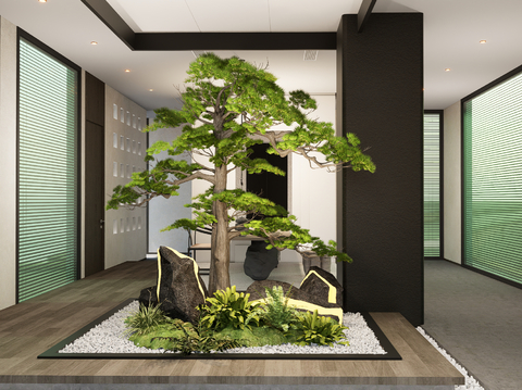 Neo-Chinese Style Indoor Landscape Landscaping Plant Landscaping