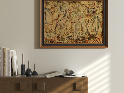 Antique Abstract Hanging Painting