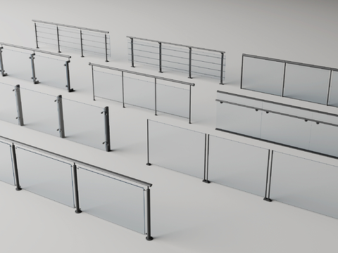 Modern Glass Railing Handrail