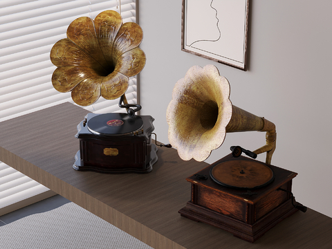 American phonograph record player sound