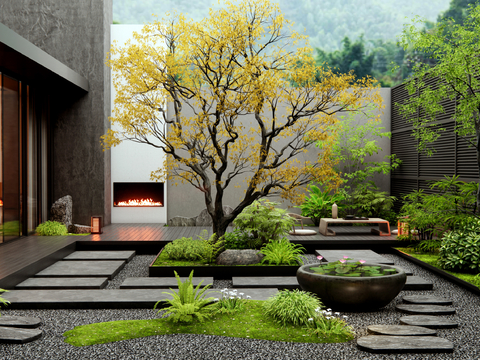 Modern Villa Courtyard Garden