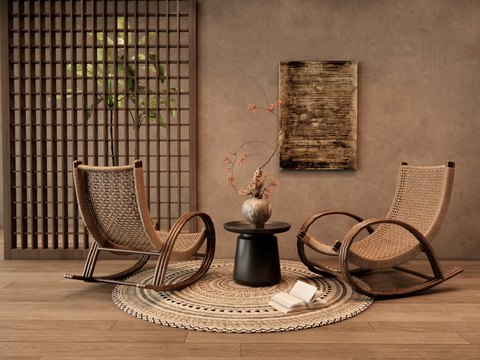 Rattan Recliner Lounge Chair