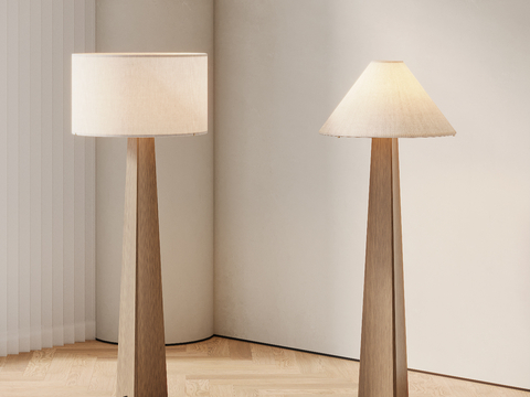 Nordic Solid Wood Floor Lamp