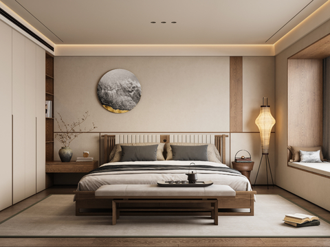 Zen Neo-Chinese Style Master Bedroom