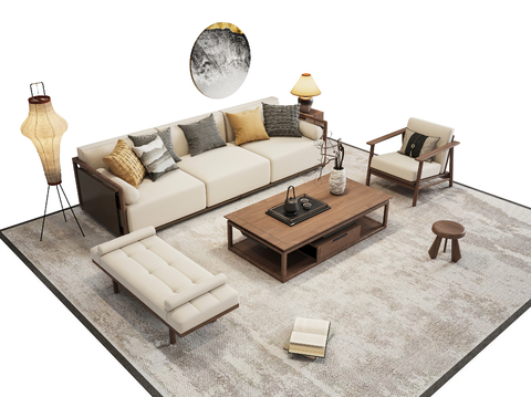 Zen Neo-Chinese Style Sectional Sofa