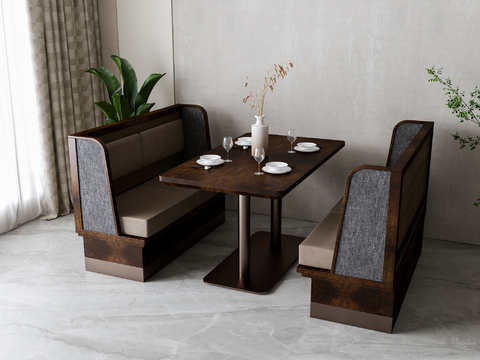 Neo-Chinese Style Card Seat Dining Table and Chair