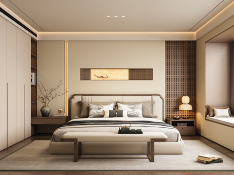 New Chinese-style master bedroom