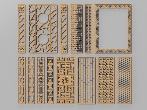 Chinese-style screen partition wooden screen