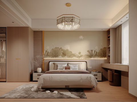 Neo-Chinese Style Bedroom Song Dynasty Aesthetic Master Bedroom