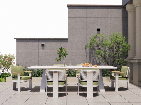 Modern Outdoor Dining Table and Chair