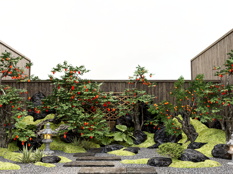 Orange Tree Orchard Tree Stone Micro Terrain