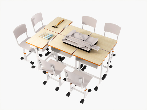 Student desks and chairs