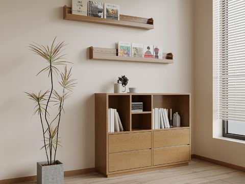 Silky Wind Side Cabinet Shelf Bookshelf