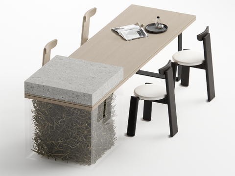 Modern Nakajima Dining Table and Chair