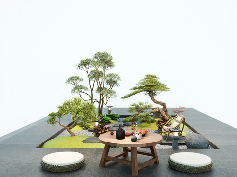 New Chinese micro-terrain plant landscape