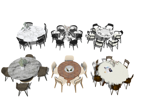 Round Dining Table and Chair Banquet Western Dining Table