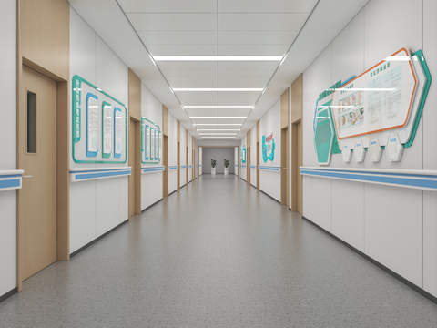 modern hospital aisle