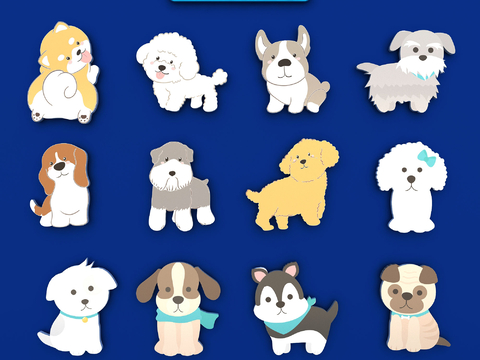 Cartoon Pet Dog Puppy Dog Animal Silhouette