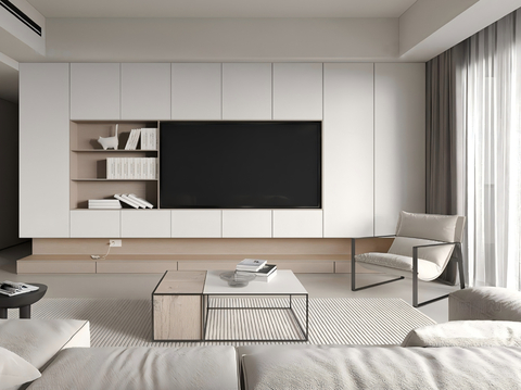 Modern Full Wall TV Cabinet Living Room