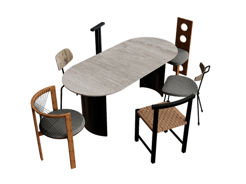 Log-style dining tables and chairs