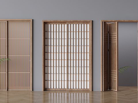 Log Style sliding door folding grille sliding door