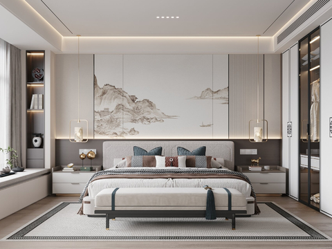 New Chinese-style master bedroom