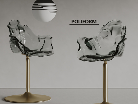 poliform modern bar chair transparent bar chair