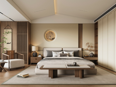 Zen Neo-Chinese Style Master Bedroom