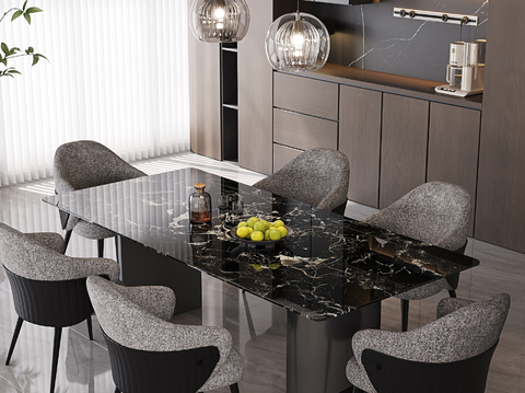 Modern Affordable Luxury Style Dining Table and Chair