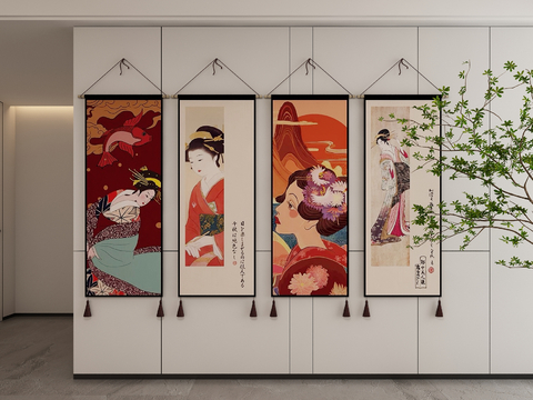 Japanese Decorative Hanging Paintings