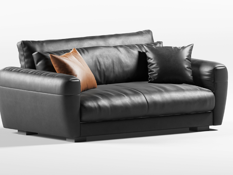 Italian Double Sofa Leather Sofa Office Sofa