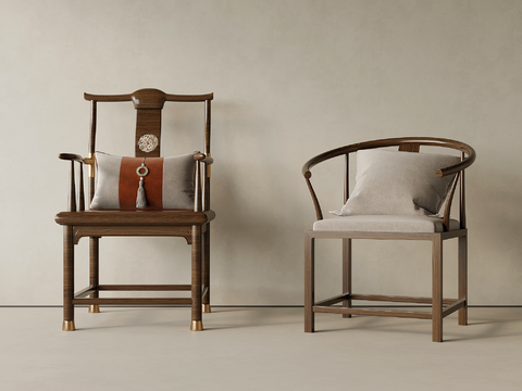 New Chinese-style Chair with Circle Chair, Taishi Chair, Tea Chair