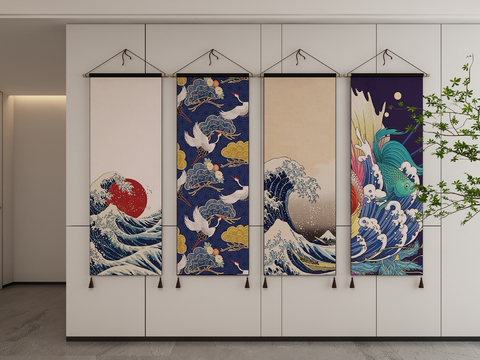 Japanese Decorative Hanging Paintings