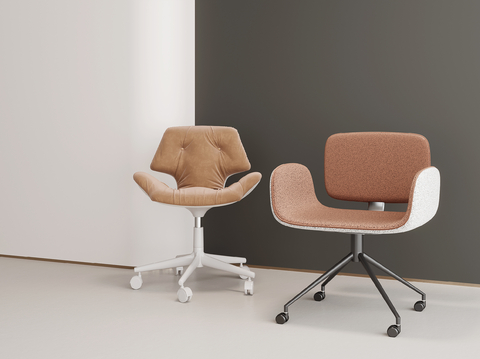 Modern office chair leather chair pulley