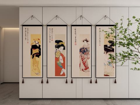 Japanese Decorative Hanging Paintings