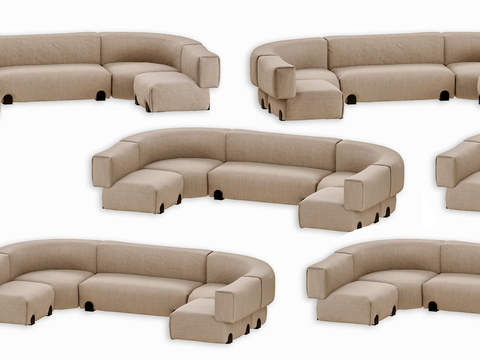 Modern Multiplayer Curved Sofa