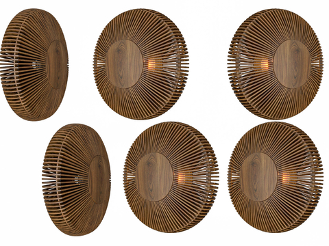 Modern solid wood shape wall lamp